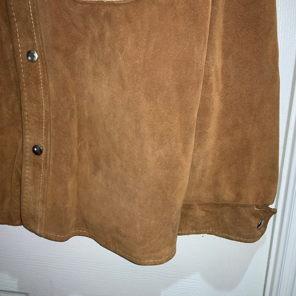 R. Sherman vintage 70’s Suede Leather jacket Sz 42 snap close flap chest pockets - Picture 4 of 10